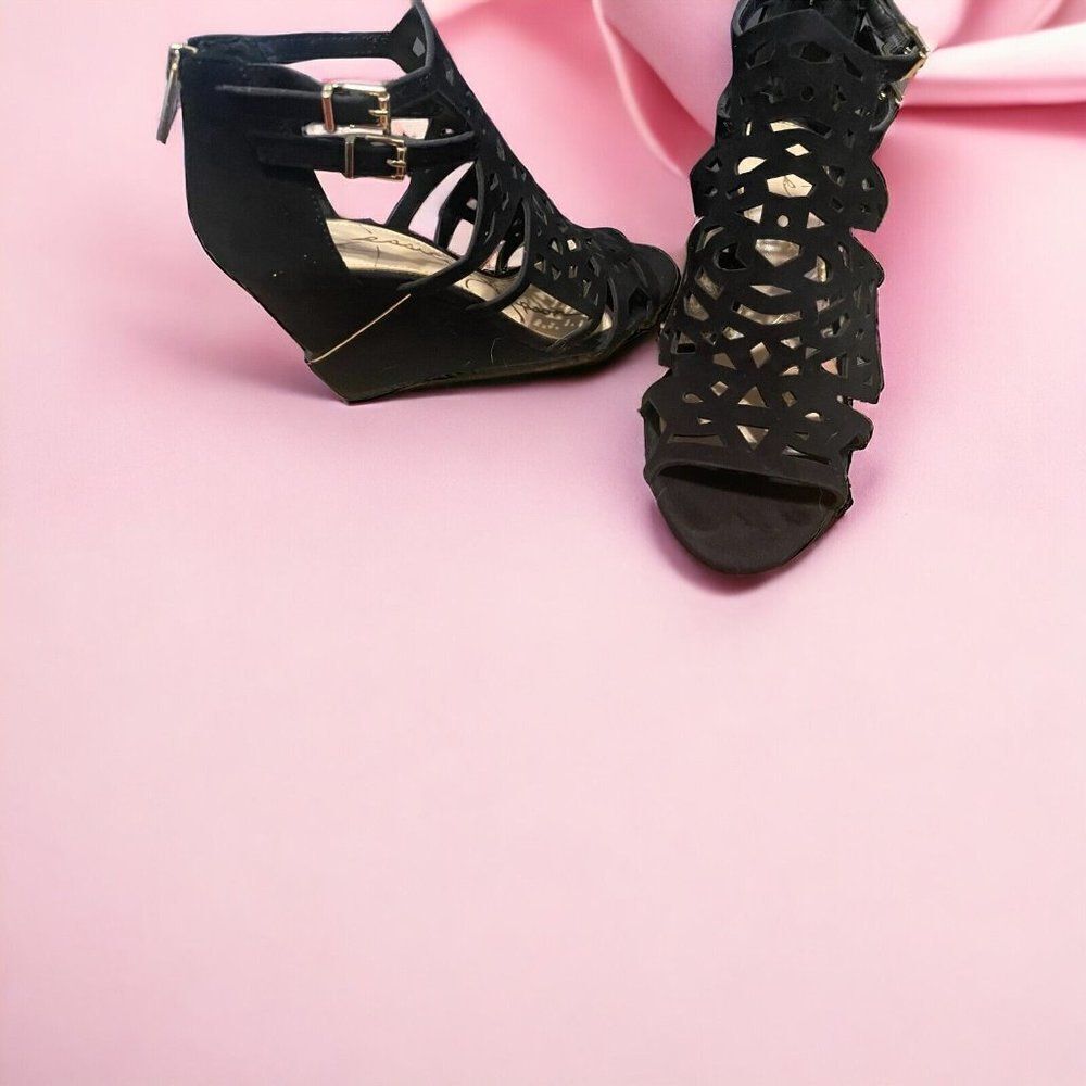 Jessica Simpson Rabah Black suede Wedge 7.5M - Picture 4 of 8